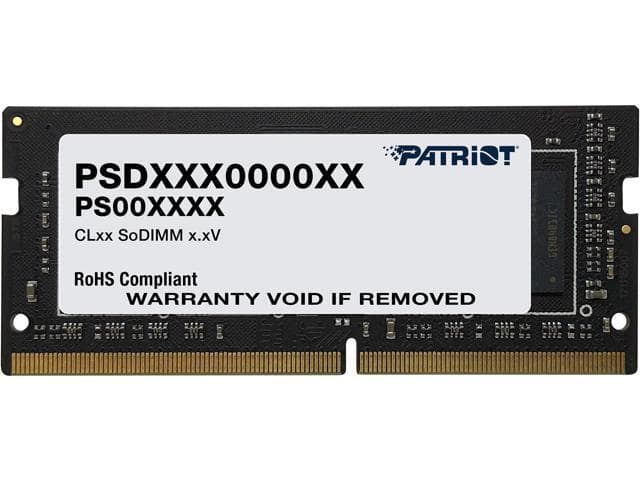 Patriot Signature DDR4 RAM 32GB (1X32GB) 3200MHz CL22 SODIMM Laptop/Notebook Memory Module - PSD432G32002S
