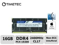 Timetec 16GB DDR4 2400MHz PC4-19200 Non-ECC Unbuffered 1.2V CL17 2Rx8 Dual Rank 260 Pin SODIMM Laptop Notebook PC Computer Memory RAM Module Upgrade (16GB)