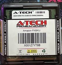 A-Tech 32GB (2x16GB) DDR4 2666MHz PC4-21300 (PC4-2666V) CL19 SODIMM 1.2V 260-Pin Non-ECC SO-DIMM Laptop Notebook RAM Memory Modules