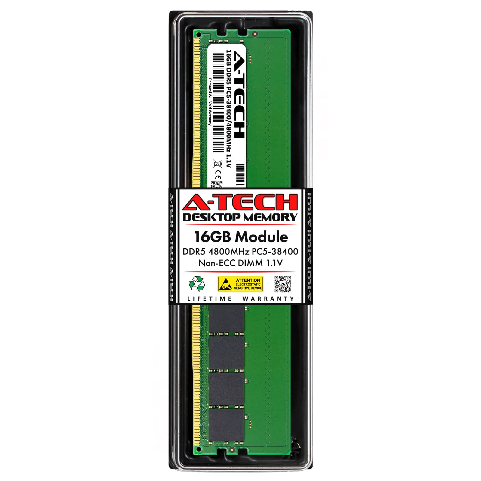 PNY Performance 16GB DDR5 4800MHz (PC5-38400) CL40 1.1V Desktop (DIMM) Memory – MD16GSD54800-TB