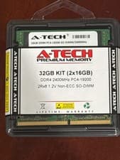 A-Tech 32GB (2x16GB) DDR4 2400 MHz SODIMM PC4-19200 (PC4-2400T) CL17 2Rx8 Non-ECC Laptop RAM Memory Modules