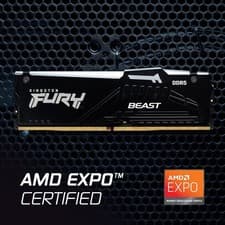 Kingston Fury Beast RGB 16GB 5600MT/s DDR5 CL36 Desktop Memory Single Module | Infrared Sync Technology | AMD Expo | KF556C36BBEA-16