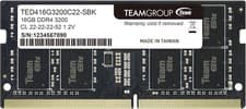 TEAMGROUP Elite DDR4 16GB Single 3200MHz PC4-25600 CL22 Unbuffered Non-ECC 1.2V SODIMM 260-Pin Laptop Memory Module Ram Upgrade -TED416G3200C22-S01