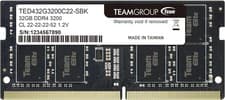 TEAMGROUP Elite DDR4 32GB Single 3200MHz PC4-25600 CL22 Unbuffered Non-ECC 1.2V SODIMM 260-Pin Laptop Notebook PC Computer Memory Module Ram Upgrade - TED432G3200C22-S01