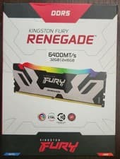 Kingston FURY Renegade RGB 32GB (2x16GB) 6400MT/s DDR5 CL32 DIMM Desktop Memory (Kit of 2) | Intel XMP 3.0 | Overclocking Stability | KF564C32RSAK2-32
