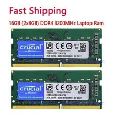 Crucial 16GB DDR4 RAM Kit (2x8GB), 3200MHz (PC4-25600), Downclockable to 2933/2666MHz Laptop Memory SODIMM 260-Pin, Compatible with 13th Gen Intel Core and AMD Ryzen 7000 - CT2K8G4SFRA32A