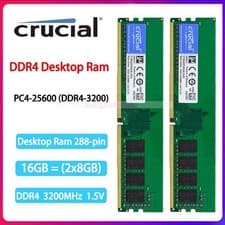 Crucial 16GB DDR4 RAM Kit (2x8GB), 3200MHz (PC4-25600) CL22 Desktop Memory, UDIMM 288-Pin, Downclockable to 2933/2666MHz, Compatible with Intel and AMD Ryzen - CT2K8G4DFRA32A