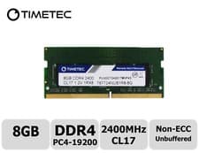 Timetec 8GB DDR4 2400MHz (DDR4-2400) PC4-19200 (PC4-2400T) Non-ECC Unbuffered 1.2V CL17 1Rx8 Single Rank 260 Pin SODIMM Laptop Notebook PC Computer Memory RAM Module Upgrade (8GB)