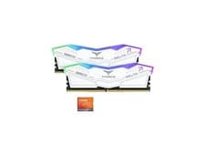 TEAMGROUP T-Force Delta RGB DDR5 Ram 32GB (2x16GB) 6400MHz PC5-51200 CL40 Desktop Memory Module Ram for 600 700 Series Chipset XMP 3.0 Ready White - FF4D532G6400HC40BDC01