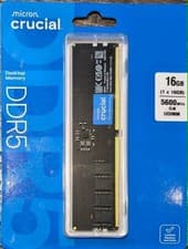 Crucial 16GB DDR5 RAM, 5600MHz (or 5200MHz or 4800MHz) Desktop Memory, UDIMM 288-Pin, Compatible with Intel Core and AMD Ryzen - CT16G56C46U5