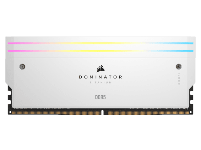CORSAIR Dominator Titanium RGB DDR5 RAM 64GB (2x32GB) DDR5 6400MHz CL32 Intel XMP iCUE Compatible Computer Memory - White (CMP64GX5M2B6400C32W)