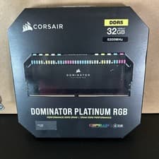 CORSAIR DOMINATOR PLATINUM RGB DDR5 RAM 32GB (2x16GB) 5200MHz CL40 Intel XMP iCUE Compatible Computer Memory - Black (CMT32GX5M2B5200C40)