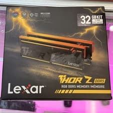 Lexar Thor Z Series RGB DDR5 RAM 32GB Kit (2x16GB) 6000 MHz, DRAM 288-Pin UDIMM Desktop, PC High-Performance Gaming Computer Memory for Intel XMP 3.0/AMD Expo, PMIC/On-die ECC/1.35V