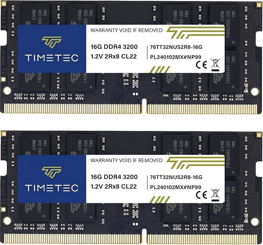 Timetec Premium 32GB KIT(2x16GB) DDR4 3200MHz (or 2933MHz or 2666MHz) PC4-25600 Non-ECC Unbuffered 1.2V CL22 2Rx8 Dual Rank 260 Pin SODIMM Laptop Notebook PC Computer Memory RAM Upgrade