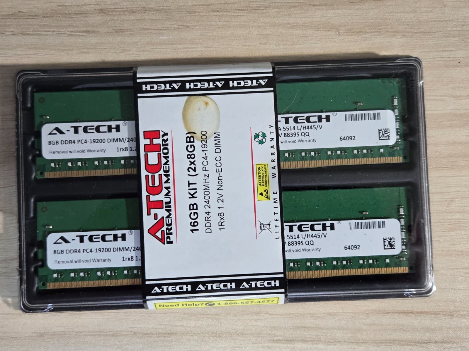 A-Tech 16GB (2x8GB) DDR4 2400 MHz UDIMM PC4-19200 (PC4-2400T) CL17 DIMM Non-ECC Desktop RAM Memory Modules