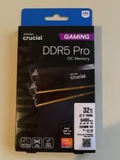 Crucial Pro DDR5 RAM 32GB Kit (2x16GB), 6400MHz CL32, Overclocking Desktop Gaming Memory, Intel XMP 3.0 & AMD Expo Compatible, Black - CP2K16G64C32U5B
