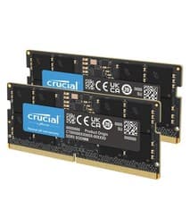 Crucial 32GB DDR5 RAM Kit (2x16GB), 5600MHz (or 5200MHz or 4800MHz) Laptop Memory 262-Pin SODIMM, Compatible with Intel Core and AMD Ryzen 7000, Black - CT2K16G56C46S5