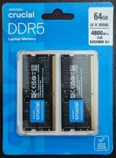 Crucial 64GB DDR5 RAM Kit (2x32GB), 4800MHz CL40 Laptop Memory - SODIMM 262-Pin - Compatible with 12th Intel Core - CT2K32G48C40S5