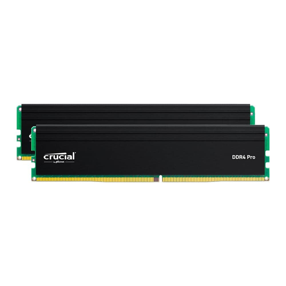 Crucial Pro 64GB DDR4 RAM Kit (2x32GB), 3200MHz (or 3000MHz or 2666MHz) Desktop Memory, Compatible with Intel and AMD Ryzen - CP2K32G4DFRA32A