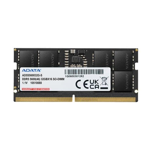 ADATA DDR5 5600 SO-DIMM Memory Module - 16GB High Bandwidth Laptop Memory Module (RAM) - High-Speed 5600MHz - Automatic Error Correction - Compatible with AMD & Intel Platforms - AD5S560016G-S