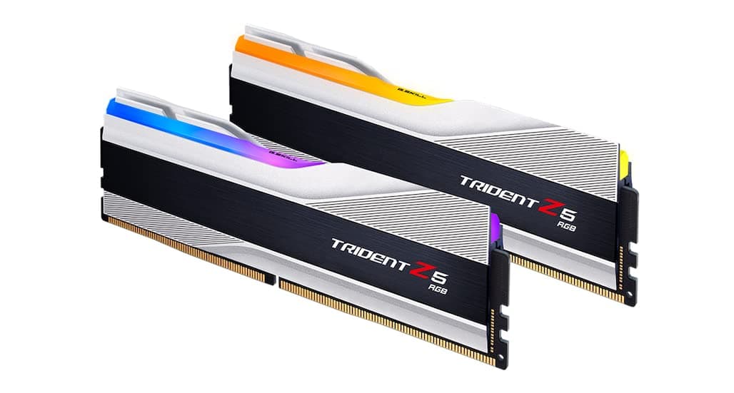 G.SKILL Trident Z5 RGB Series DDR5 RAM (Intel XMP 3.0 & AMD Expo) 32GB (2x16GB) 6000MT/s CL36-36-36-96 1.35V Desktop Computer Memory U-DIMM - Metallic Silver (F5-6000J3636F16GX2-TZ5RS)