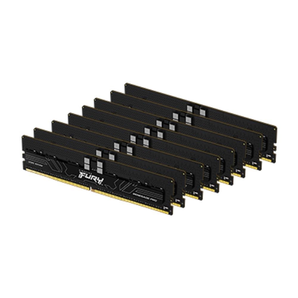 Kingston FURY Renegade Pro PnP 128GB 4800MT/s DDR5 ECC Reg CL36 DIMM Memory Overclockable ECC Registered DIMMKit of 8 - KF548R36RBK8-128