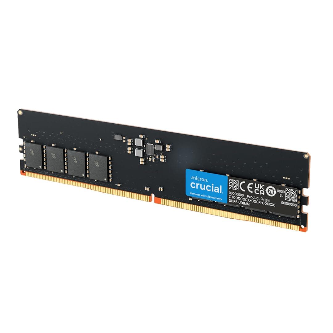 Crucial 16GB DDR5 RAM, 5600MHz (or 5200MHz or 4800MHz) Desktop Memory, UDIMM 288-Pin, Compatible with Intel Core and AMD Ryzen - CT16G56C46U5