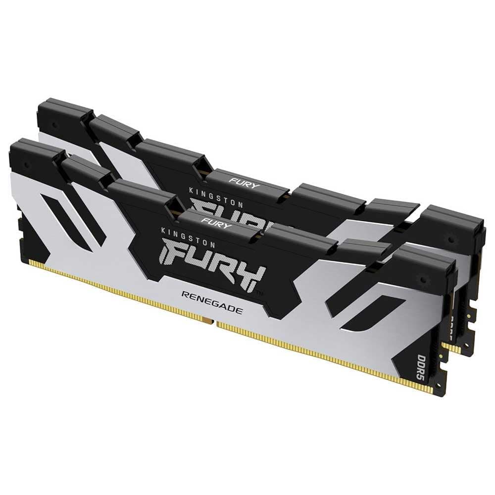 Kingston Fury Renegade DDR5 Silver/Black XMP 96GB 6000MT/s CL32 DIMM Desktop Gaming Memory (Kit of 2) - KF560C32RSK2-96