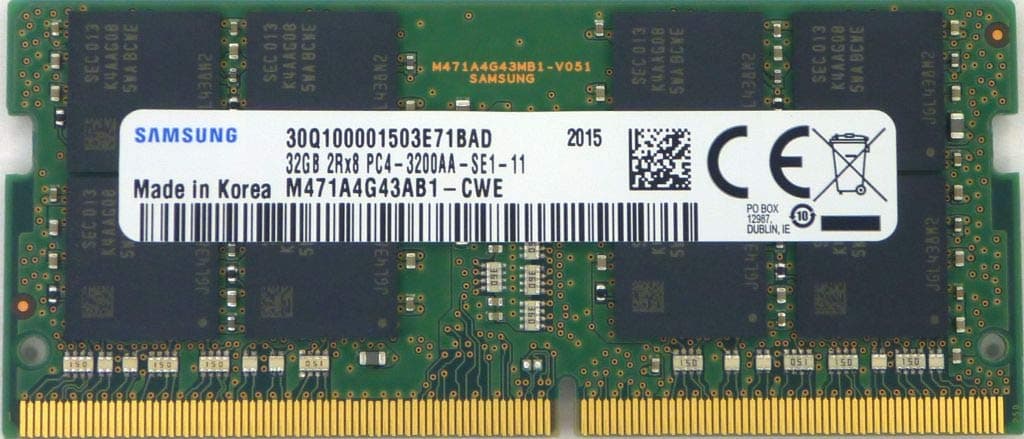 32GB DDR4 3200MHz PC4-25600 1.2V 2Rx8 260-Pin SODIMM Laptop RAM Memory Module M471A4G43AB1-CWE…