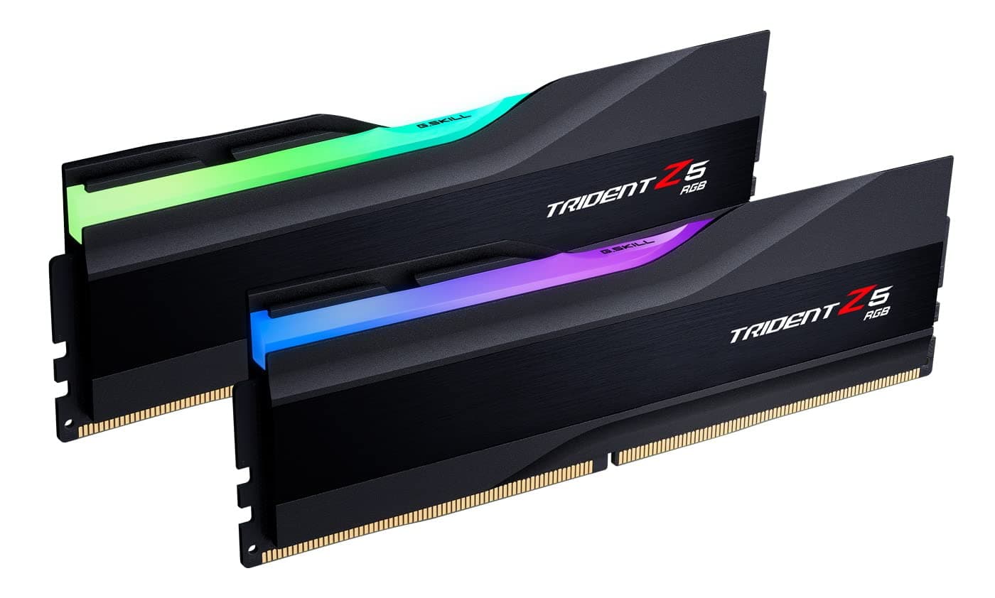 G.SKILL Trident Z5 RGB Series DDR5 RAM (Intel XMP 3.0) 32GB (2x16GB) 8000MT/s CL38-48-48-128 1.45V Desktop Computer Memory U-DIMM - Matte Black (F5-8000J3848H16GX2-TZ5RK)