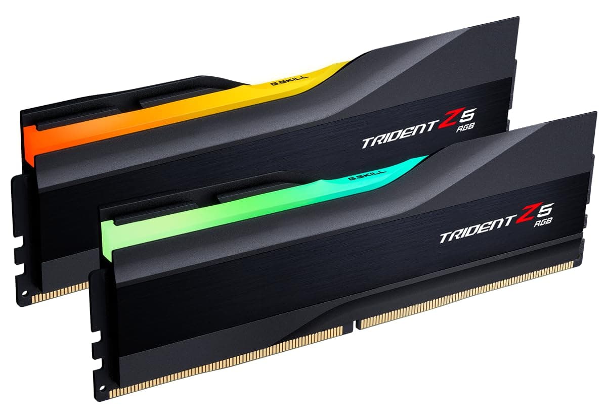 G.SKILL Trident Z5 RGB Series DDR5 RAM (Intel XMP 3.0) 32GB (2x16GB) 7200MT/s CL34-45-45-115 1.40V Desktop Computer Memory U-DIMM - Matte Black (F5-7200J3445G16GX2-TZ5RK)