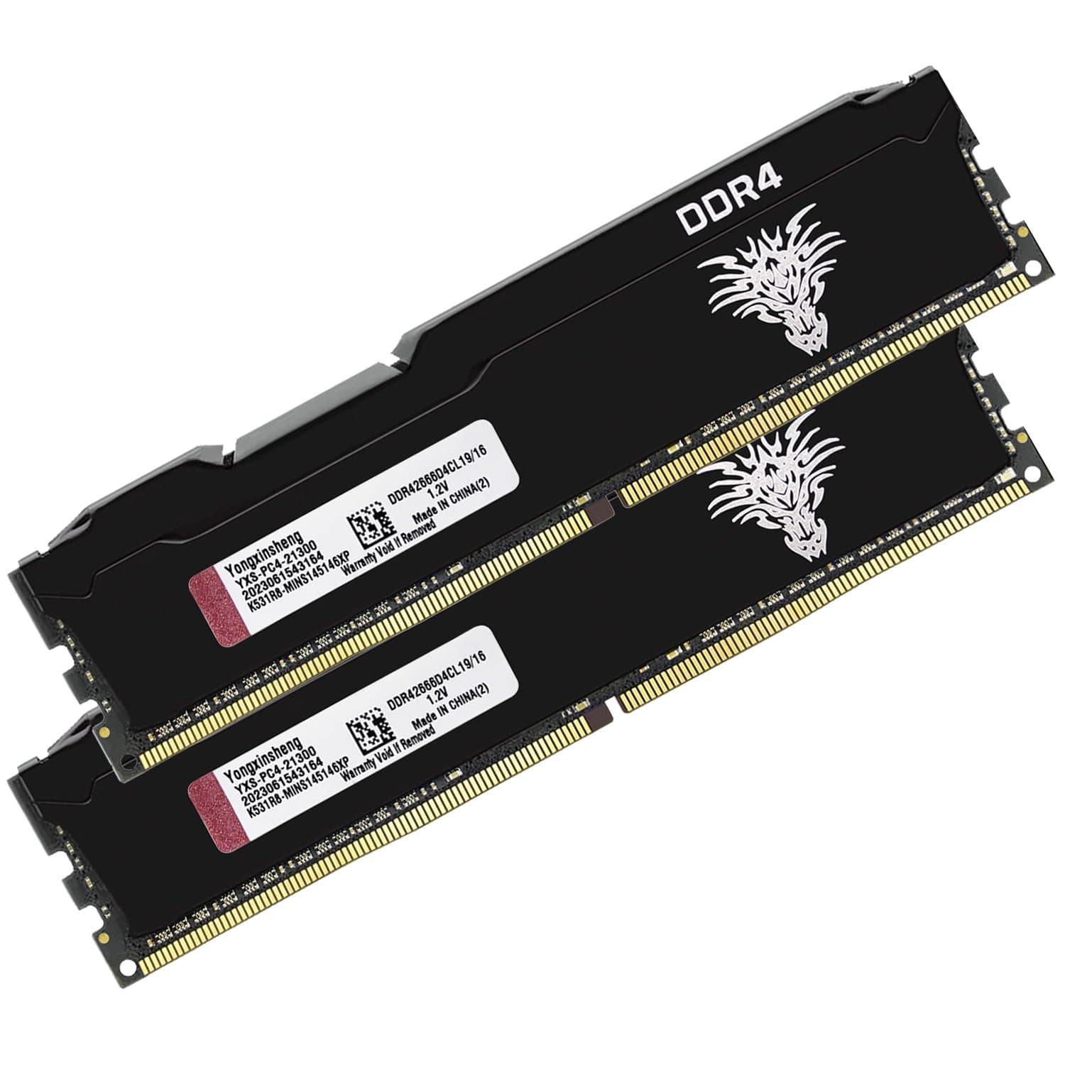 Yongxinsheng DDR4 2666MHz 32GB Kit (16GBx2) Desktop RAM PC4-21300 UDIMM Non-ECC Unbuffered 1.2V 288-Pin CL19 PC Computer Memory Upgrade Module Kit (Black)