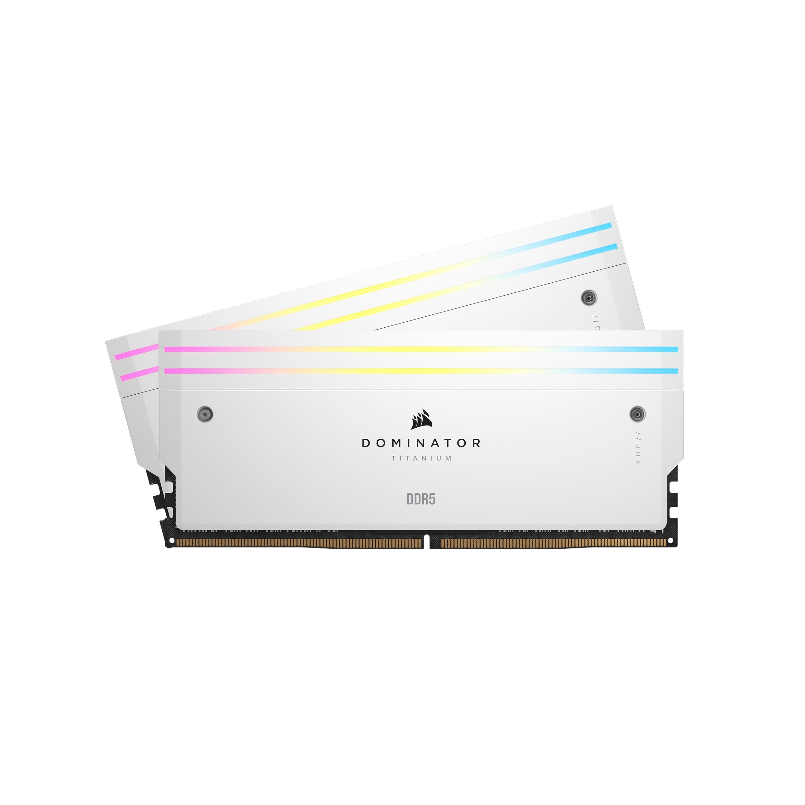 CORSAIR Dominator Titanium RGB DDR5 RAM 64GB (2x32GB) DDR5 6400MHz CL32 Intel XMP iCUE Compatible Computer Memory - White (CMP64GX5M2B6400C32W)