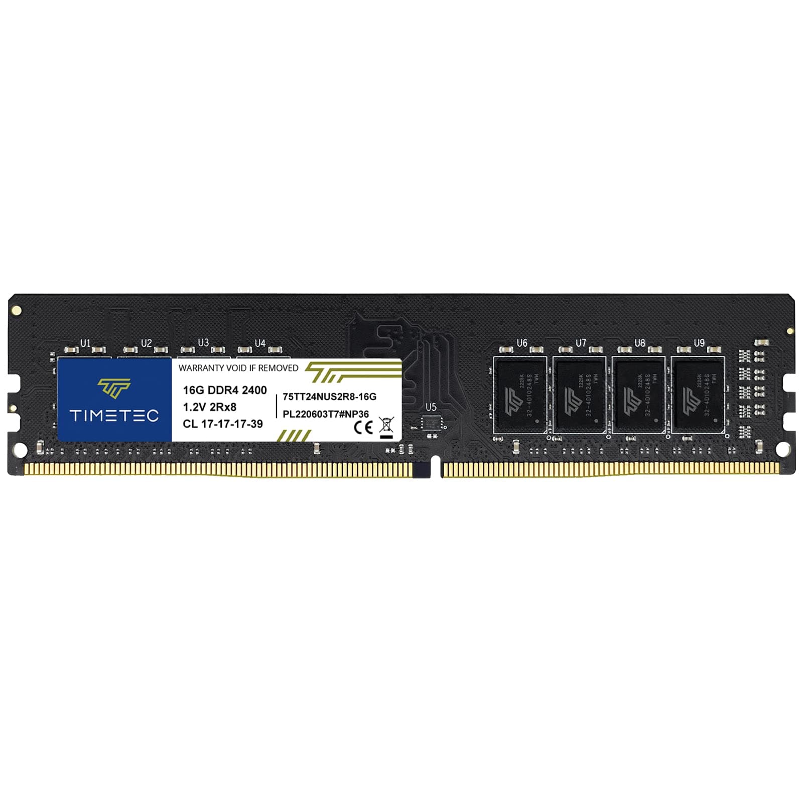 Timetec 16GB DDR4 2400MHz PC4-19200 Non-ECC Unbuffered 1.2V CL17 2Rx8 Dual Rank 288 Pin UDIMM Desktop PC Computer Memory RAM Module Upgrade (16GB)