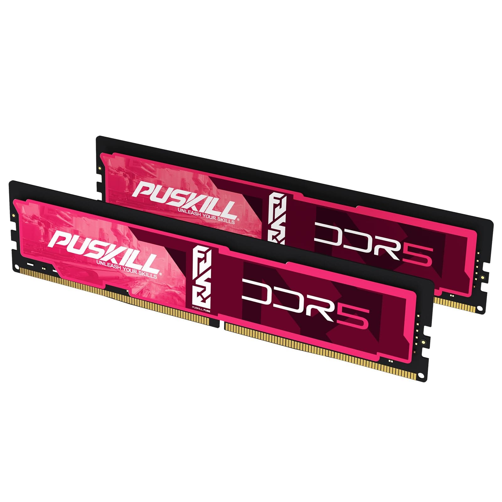 PUSKILL DDR5 RAM 32GB Kit (2x16GB) 4800MHz CL38 Desktop Memory - Plug & Play for Intel & AMD Ryzen 7000