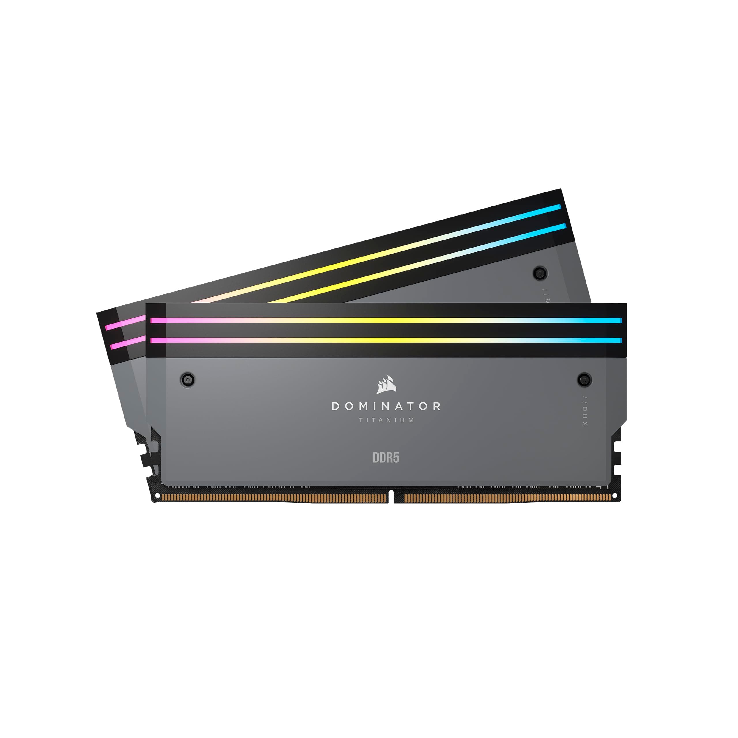 CORSAIR Dominator Titanium RGB DDR5 64GB (2x32GB) DDR5 6000MHz CL30 AMD Expo Intel XMP iCUE Compatible Computer Memory – Gray (CMP64GX5M2B6000Z30)