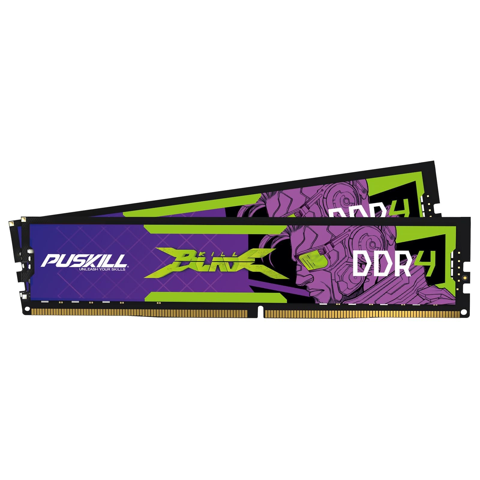 PUSKILL DDR4 32GB (2x16GB) 3200MHz PC RAM | CL16-18-18-42 | 1.35V | Desktop Memory Kit for Gaming and High-Performance Computing | Compatible with Intel & AMD