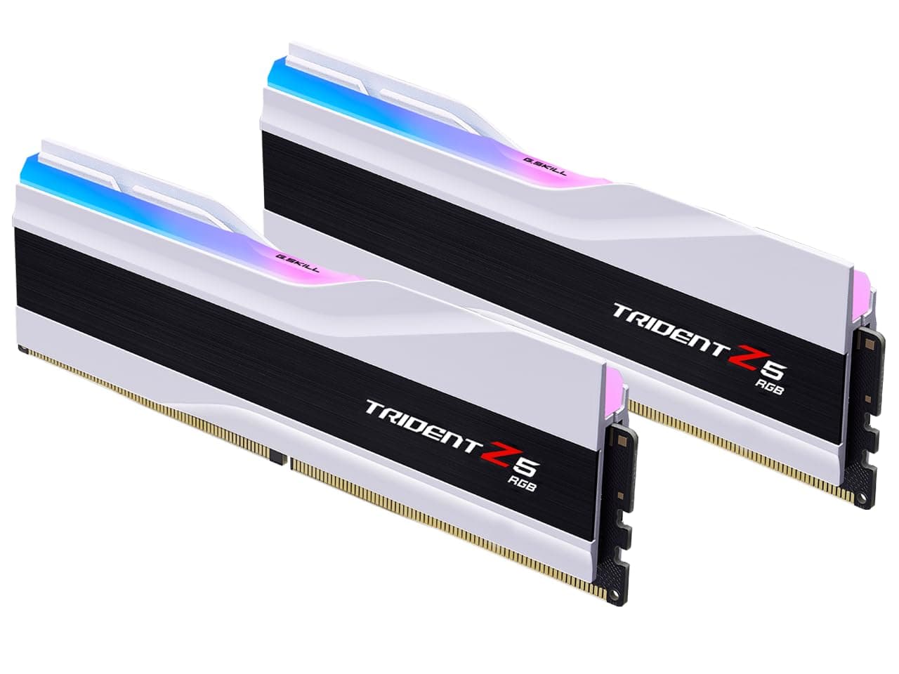 G.SKILL Trident Z5 RGB Series DDR5 RAM (Intel XMP 3.0 & AMD Expo) 64GB (2x32GB) 6000MT/s CL36-36-36-96 1.35V Desktop Computer Memory U-DIMM - Matte White (F5-6000J3636F32GX2-TZ5RW)