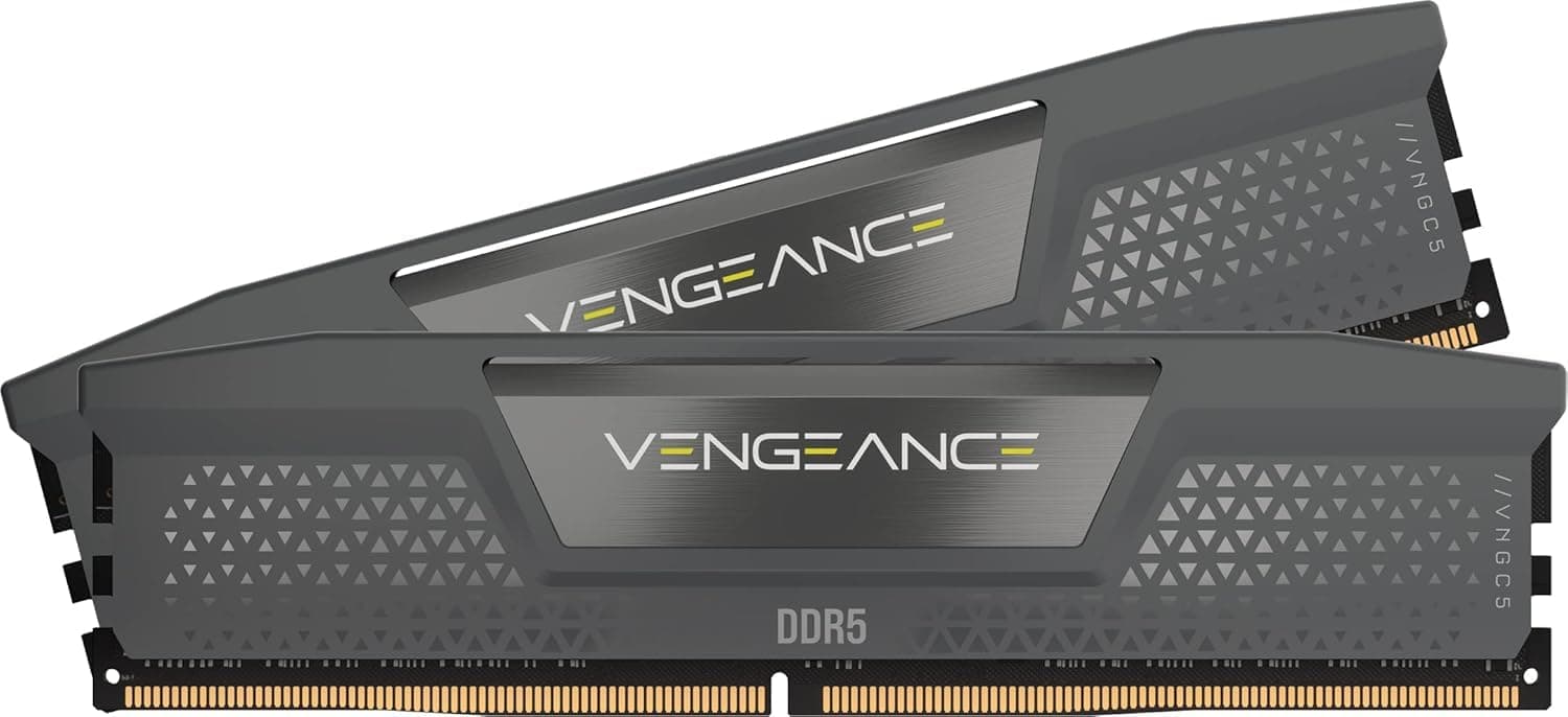 CORSAIR Vengeance DDR5 RAM 32GB (2x16GB) 6400MHz CL36-48-48-104 1.35V AMD Expo Intel XMP 3.0 Desktop Computer Memory – Gray (CMK32GX5M2B6400Z36)