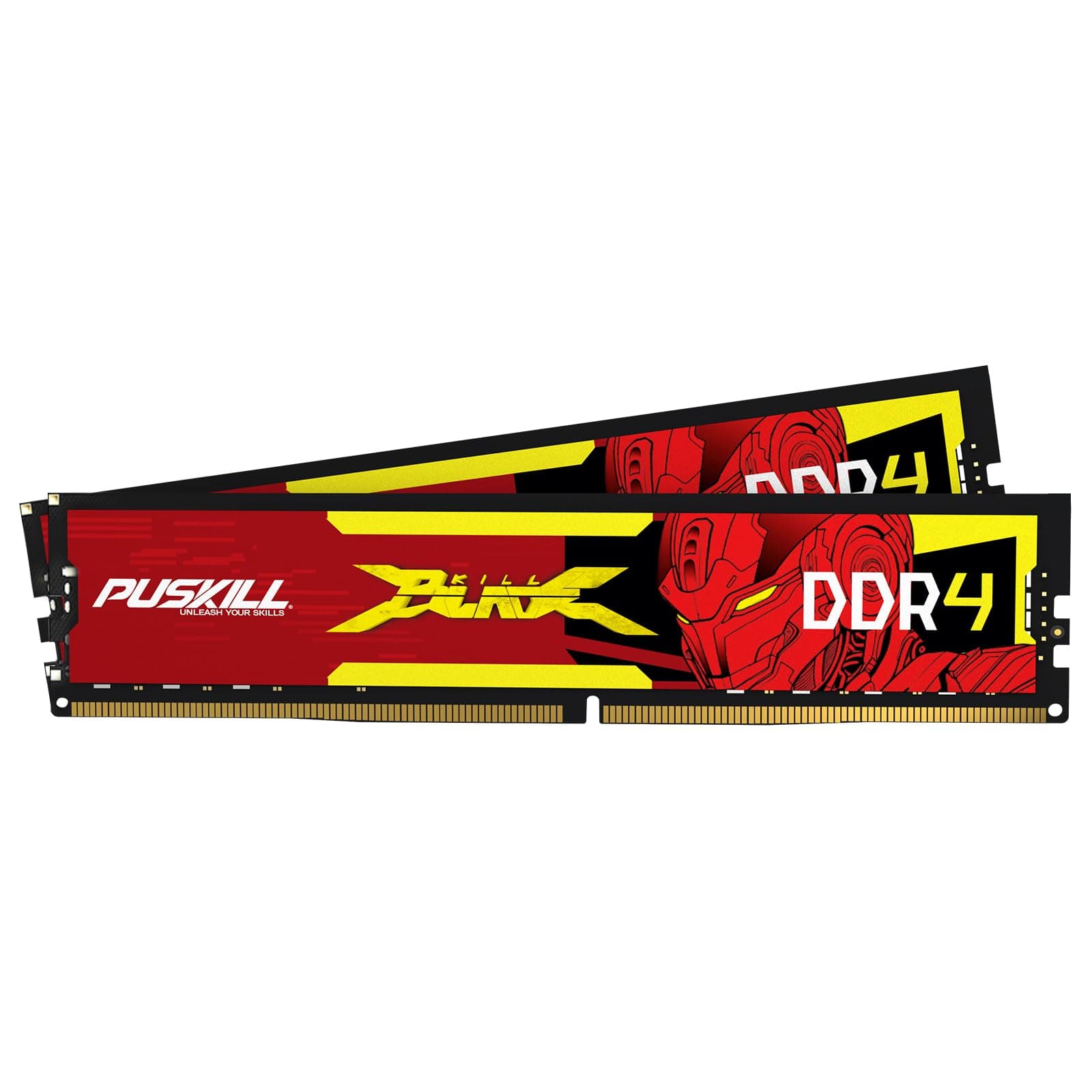 PUSKILL DDR4 RAM 16GB Kit (2x8GB) 3200MHz PC4-25600 CL16 Desktop Memory - 1.35V UDIMM Low Latency, Intel XMP 2.0 Ready for Gaming PC, Compatible with Intel & AMD