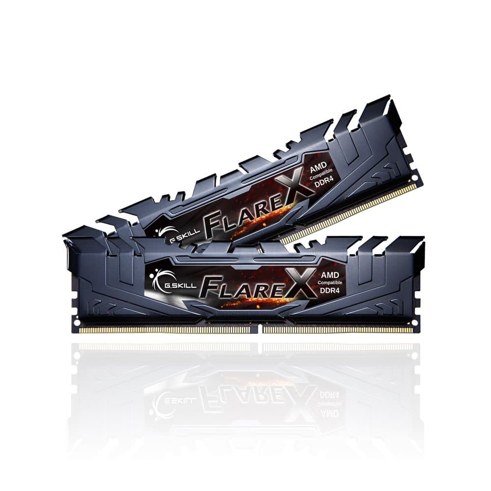 G.SKILL FlareX Series DDR4 RAM (XMP) 16GB (2x8GB) 3200MT/s CL14-14-14-34 1.35V Intel AMD Desktop Computer Memory U-DIMM - Black (F4-3200C14D-16GFX)