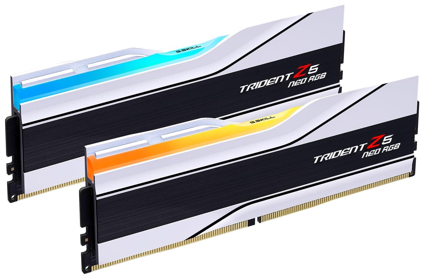 G.SKILL Trident Z5 Neo RGB Series DDR5 RAM (AMD Expo) 32GB (2x16GB) 6000MT/s CL28-36-36-96 1.40V Desktop Computer Memory U-DIMM - Matte White (F5-6000J2836G16GX2-TZ5NRW)