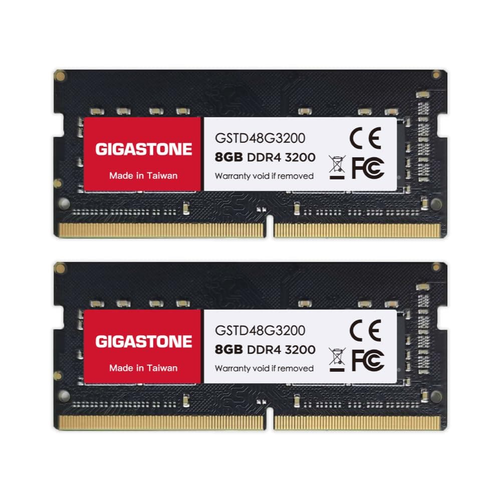 【DDR4 RAM Laptop Only】 GIGASTONE 16GB Kit (2x8GB) DDR4 3200MHz (2933MHz or 2666MHz) PC4-25600 (PC4-23400/21300) CL22 1.2V SODIMM 260 Pin Unbuffered Non ECC High Performance Notebook Memory Upgrade