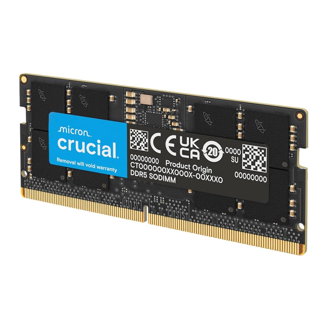 Crucial 16GB DDR5 RAM, 5600MHz (or 5200MHz or 4800MHz) Laptop Memory, SODIMM 262-Pin, Compatible with 13th Gen Intel Core and AMD Ryzen 7000 - CT16G56C46S5