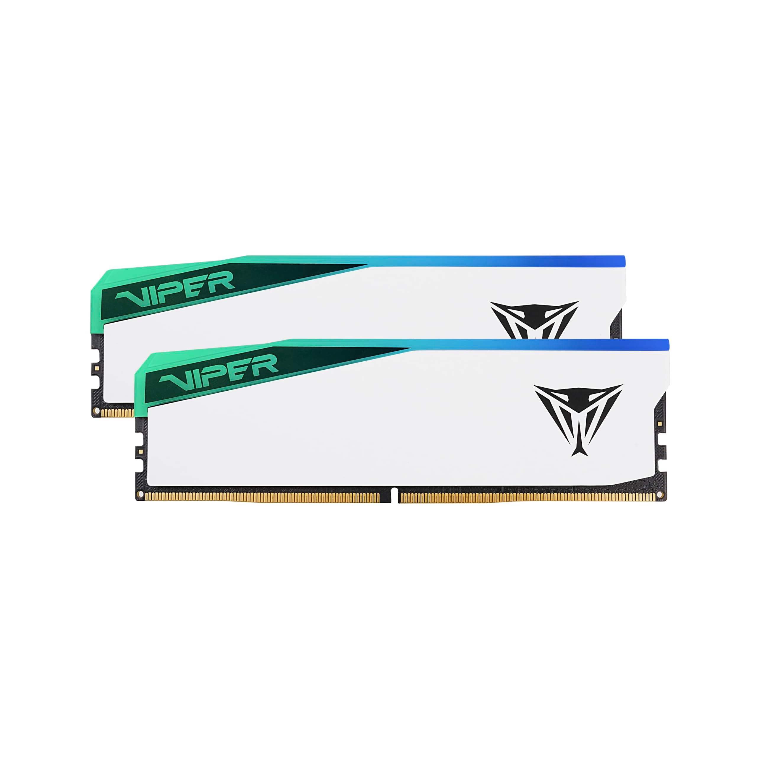Patriot Memory Viper Elite 5 RGB DDR5 RAM 32GB (2X16GB) 6000MT/s CL30 1.35v UDIMM Desktop Gaming Memory Kit Compatible with Intel XMP/AMD Expo - PVER532G60C30KW