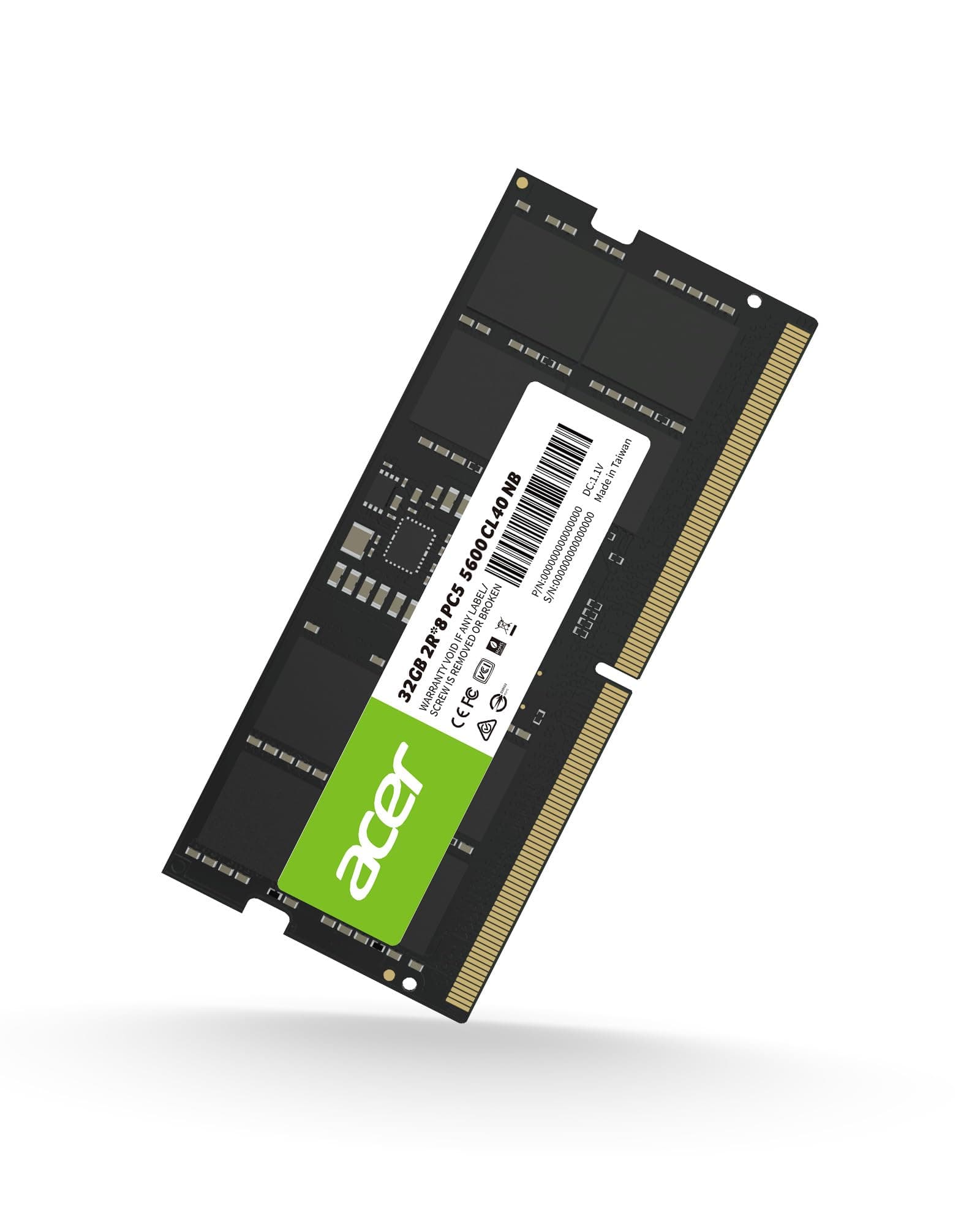 Acer SD200 DDR5 Single RAM 32GB 5600 MT/s CL46 Computer Memory for Laptop - BL.9BWWA.419