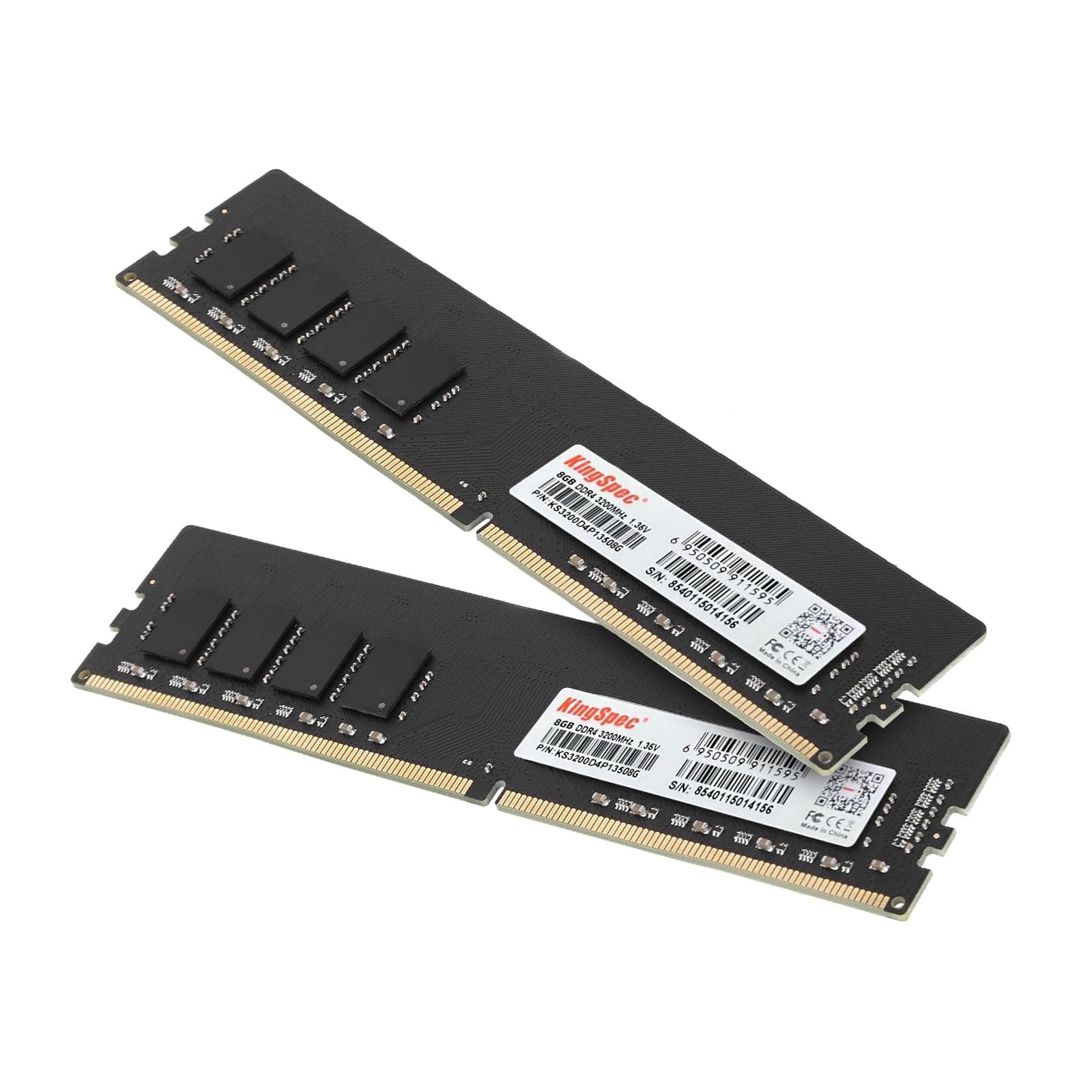 KingSpec 16GB (2x8GB) DDR4 RAM 3200MHz for Desktop - Plug-and-Play, Home & Office Use, Standard Version, 288-Pin DIMM CL18 1.35V Computer Memory Compatible with Most Intel/AMD PCs