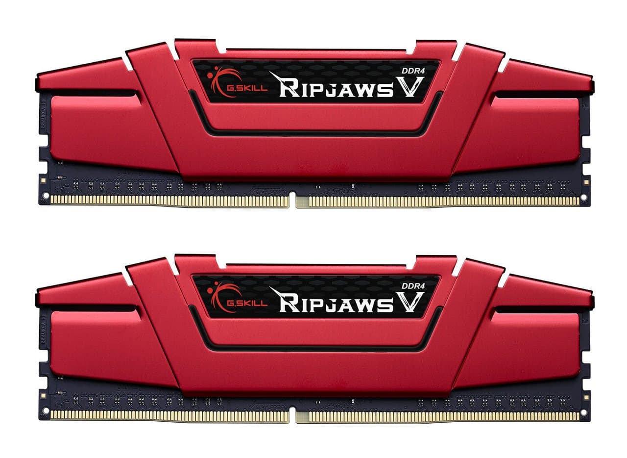 G.SKILL RipjawsV Series DDR4 RAM (XMP) 16GB (2x8GB) 3200MT/s CL16-18-18-38 1.35V Intel AMD Desktop Computer Memory U-DIMM - Red (F4-3200C16D-16GVRB)