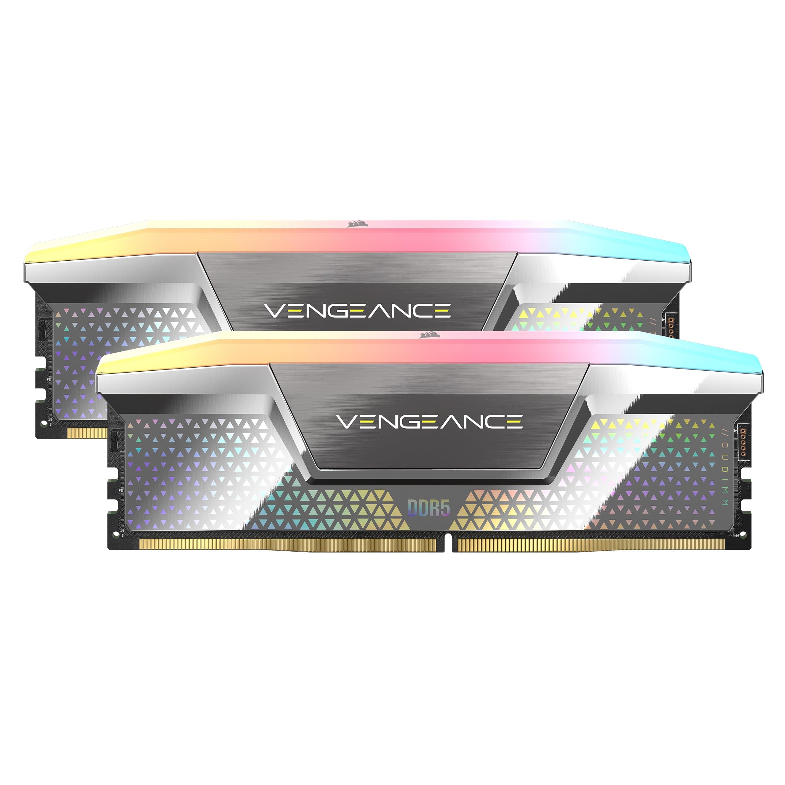 CORSAIR Vengeance RGB DDR5 CUDIMM 48GB (2x24GB) 8000MHz CL38-50-50-128 1.4V Intel XMP Desktop Computer Memory - Silver (CMHC48GX5M2X8000C38)