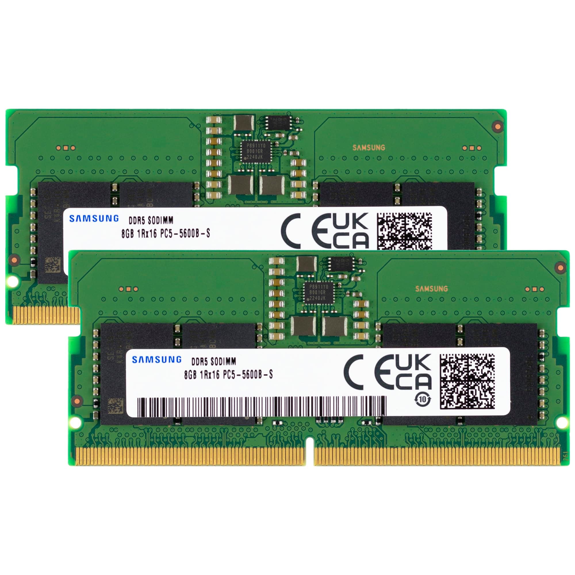 Samsung 16GB (2x8GB) DDR5 5600MHz PC5-44800 CL46 SODIMM 1Rx16 Single Rank 1.1V 262-Pin Laptop, Notebook RAM Memory